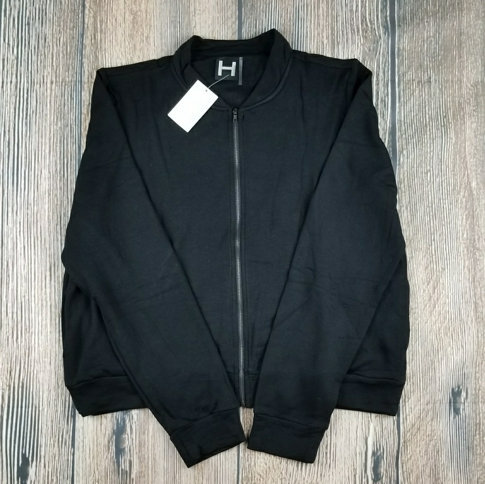 *NWT* H By Bordeaux Fleece Bomber Jacket - Black